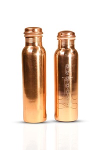 ILAHI's Copper Eco-Friendly 500ml <b>Water</b> <b>Bottle</b> Lid Classic Design Travel Outdoor Use Uttar Pradesh Model ICOMCB-13247 - Product Image 4