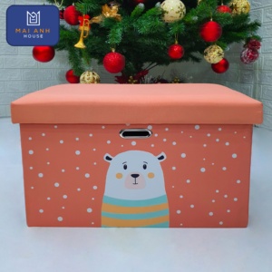 MA04.1 <b>Foldable</b> Ottoman Storage <b>Box</b> for books kid toys sundries OEM Customized Factory Price home storage & organization - Product Image 2