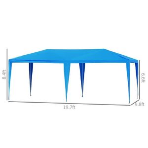 Grande 10 'X 20' blu Gazebo baldacchino tenda per feste con 4 pareti laterali rimovibili per finestre per matrimoni ed eventi all'aperto - Product Image 3