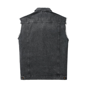 OEM Casual Vintage Style Men's <b>Denim</b> Vest <b>Jacket</b> <b>Sleeveless</b> <b>Denim</b> Vest With Customize Label Fashionable Jeans Vests - Product Image 2