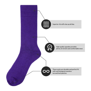 Calcetines Deportivos Largos y Elegantes de Color Morado, Fabricados en Pakistán, de Alta Calidad, para Hombre y Mujer, Talla Personalizada, Logotipo, Color Azul, MOQ 10 Pares - Product Image 3