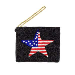 กระเป๋าใส่เหรียญปักลายประดับลูกปัดสุดเก๋ ขนาดเล็ก ใส่เหรียญและบัตรได้ ราคาสุดคุ้ม - Product Image 1