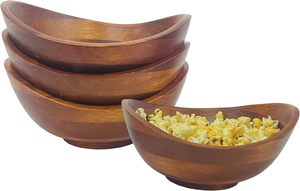 Bol à salade en bois poli fait main de qualité supérieure, bord naturel, pour servir les fruits, minimaliste, écologique, compatible four, pour la table - Product Image 2