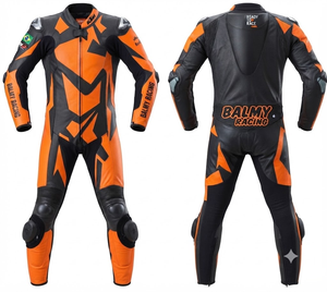 Unisex Cowhide/Kangaroo Custom Leather Motorcycle 1Pc Racing Suit Jumpsuit/Traje with Hump CE <b>Level</b> 2 Protective Armored - Product Image 1