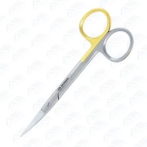 Tijeras Dentales de Acero Inoxidable Premium, Instrumentos Quirúrgicos Dentales de Carburo de Tungsteno, 160 mm, Curvas y Puntiagudas, Doradas TC - Product Image 6