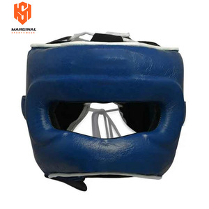 Hot Selling Premium Fly <b>Silver</b> Blue Boxing Sparring Sets Genuine Leather Training <b>Gloves</b> Adjustable Strap Headgear Groin Guard - Product Image 2