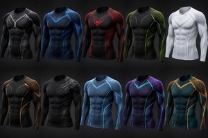 Haut de sport respirant à manches longues et col rond pour homme, anti-UV, en spandex écologique, séchage rapide, avec logo personnalisé imprimé sur le devant - Product Image 6