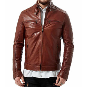 Chaqueta de Cuero Genuino para Hombre con Corte Moderno y Forro Interior Suave y Cómodo, Chaqueta de Cuero de Moda para Hombre con Bolsillos - Product Image 4