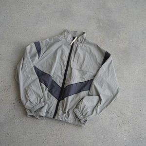 Men's Grey Color Blocking Windproof <b>Racer</b> <b>Jacket</b> Zipper Front Sporty Stand Collar Polyester Outerwear Spring Regular Sleeve - Product Image 1