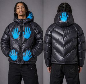 Veste doudoune matelassée coupe courte vintage en tissu épais, coupe-vent, à capuche, à changement de couleur, avec impression d'encre thermochromique personnalisée, style streetwear, pour l'hiver - Product Image 3