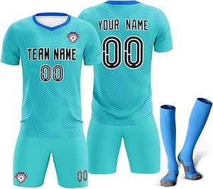 Uniformes y Pantalones Cortos de Fútbol Personalizados, Tela Transpirable que Absorbe la Humedad, Precio de Fábrica al por Mayor, Nombre y Número del Jugador - Product Image 1