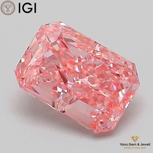 เพชร CVD คุณภาพพรีเมียม ขนาด 1.00 กะรัต สีชมพูสดใส ระดับความสะอาด VS1 รูปทรงเรเดียนท์ พร้อมใบรับรอง IGI สำหรับแหวน - Product Image 1