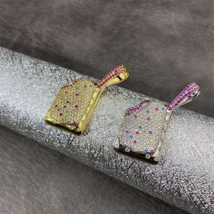 สร้อยคอจี้รูปไม้คริกเก็ตแบบฮิปฮอปสุดหรู ประดับเพชรแบบไมโครเพฟ ชุบทอง ดีไซน์สไตล์แร็ปเปอร์ สำหรับผู้ชาย - Product Image 5
