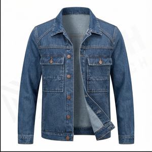 Chaqueta Vaquera de Mezclilla con Logotipo Personalizado de Alta Calidad 2025, Cuello Camisero, Talla Grande, para Hombre, Invierno, Transpirable, Forro de Lana, Diseños OEM Frontales - Product Image 2