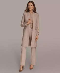 Manteau blazer long à quatre boutons pour femmes | Donna Karan New York - Product Image 5