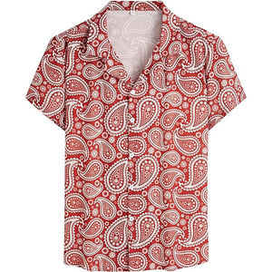 Chemises à manches courtes pour hommes, style plage d'été, en satin tricoté, respirantes, séchage rapide, écologiques, personnalisables en gros - Product Image 1