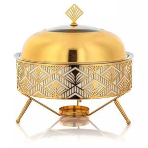 Cazuela de Acero Inoxidable de Lujo con Aislamiento Térmico y Tapa de Cúpula, Plato Decorativo para Mantener la Comida Caliente, para la Mesa del Comedor - Product Image 4