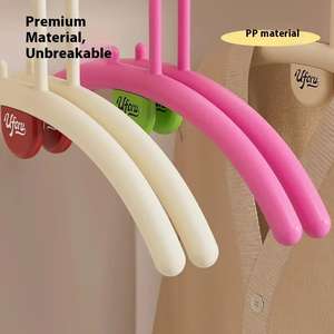 Yfanc Cintres en plastique parfumés 3-en-1 avec crochets, antidérapants et épaissis, pour armoire et vestiaire - Product Image 4