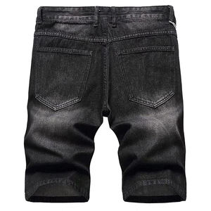 Vêtements pour hommes, shorts en jean pour hommes, shorts en jean droits en mélange de polyester et de coton, shorts et jeans droits pour hommes - Product Image 2