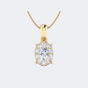 Collier solitaire ovale serti de diamants 0,50 CTW plaqué or 10 carats, luxe certifié IGI - Product Image 5