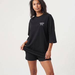 Loose Women's Crew Neck Cotton T Shirt Long Body Oversized Three Quarter Sleeve Breathable Custom Apparel Wholesale - Product Image 3
