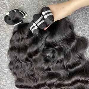 Venta al por mayor vietnamita crudo Virgen sin procesar cabello humano cutícula alineada onda natural doble dibujado extensiones de cabello humano - Product Image 4
