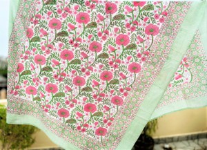 Block Printed 100% Cotton Eco-Friendly Breathable <b>Sarong</b> for Women Floral Off-the-Shoulder Neck Wrap <b>Bikini</b> 1 - Product Image 5