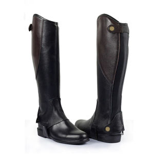 Polainas de cuero estilo western con cremallera curva, polainas de cuero premium para hombres y mujeres - Product Image 1