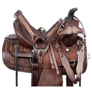 Silla de montar de cuero hecha a mano al por mayor con almohadillas personalizadas impresas |   Suministros Portátiles para Montar a Caballo - Product Image 3