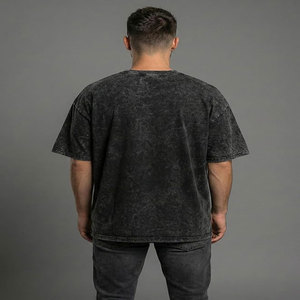 T-shirt d'été pour homme, blanc uni, 100% coton, coupe oversize, épaules tombantes, qualité supérieure, personnalisable - Product Image 4