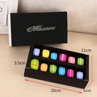 Boîtes d'emballage pour macarons à 12 compartiments, type tiroir, en papier, pour gâteaux, biscuits, cadeaux, anniversaires, mariages, fêtes, fournitures de pâtisserie