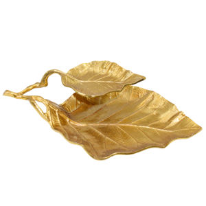 Plateau de service élégant en forme de feuille, plateau en métal pour la vaisselle de la maison, couleur nickel brillant, vaisselle personnalisée - Product Image 5