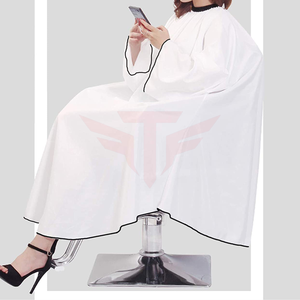 Capa de Peluquería Blanca con Mangas, Impermeable, Delantal para Cortar el Cabello, para Salón de Belleza y Barbería - Product Image 1