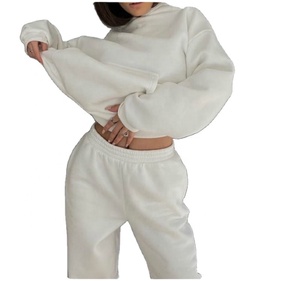 ชุดเสื้อฮู้ดแบบสวมหัวแขนยาวสำหรับผู้หญิง,ชุดนักวิ่งพร้อมกระเป๋าจิงโจ้และกางเกงวอร์มสินค้าออกใหม่ - Product Image 1