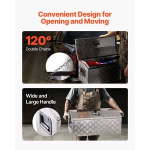 Cassetta Portautensili in Alluminio Resistente per Camion con Ruote, Maniglia Laterale a Strisce, Serratura a T, Chiavi e Organizer per Stoccaggio PC - Product Image 6