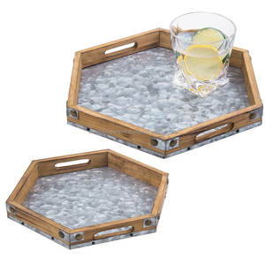 Plateau de service en métal galvanisé en forme de poisson, taille personnalisée, marque MDI, avec 2 poignées en corde et base en laiton, pour la décoration de la maison et la présentation des aliments - Product Image 6