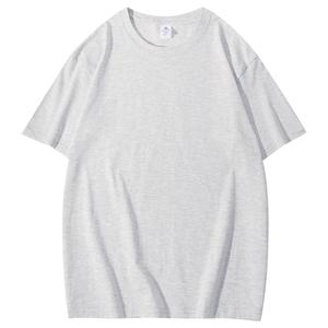 T-shirt à manches courtes pour homme, gris uni, col rond, 100% coton, coupe classique, jersey décontracté, couleur unie - Product Image 3