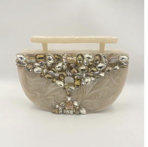 Pochette mode pour femmes en résine multicolore Art Marbre Look Design Epoxy Ladies Bag Box Purse from India - Product Image 1