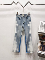 BEST ROCK Jeans Droits Lavés de Haute Qualité pour Hommes et Femmes, Style Urbain, American Chrome Heart, 100% Coton Respirant, Taille Moyenne