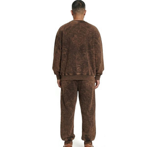 ชุดเสื้อสเวตเชิ้ตและกางเกงจ็อกเกอร์แบบย้อมสีเอซิดสำหรับผู้ชาย ชุดลำลองใส่สบายสำหรับออกกำลังกาย ชุดลำลองสำหรับใส่ในชีวิตประจำวันและสไตล์สตรีทแวร์ - Product Image 2