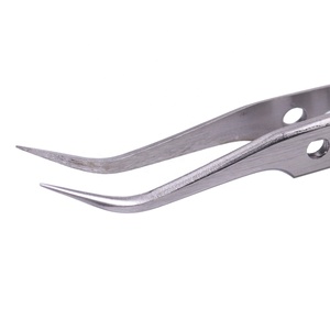 Pince en acier inoxydable de précision pointe droite incurvée pince à épiler électronique industrielle outils de réparation de téléphone pratiques pince à épiler à sourcils - Product Image 2