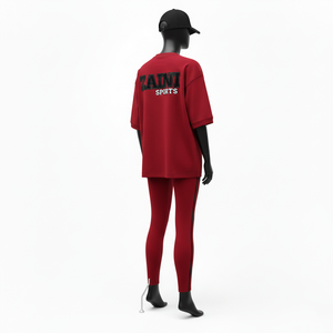 Ensemble haut et legging pour femme en coton mélangé de haute qualité, tissu extensible respirant 230 GSM, panneau latéral avec logo personnalisé, ensembles pour femmes - Product Image 5