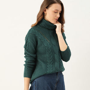 Pull col roulé à manches longues pour femme, pull décontracté épais et chaud en tricot, nouvelle collection automne hiver 2024 - Product Image 5