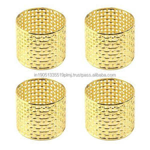 Anillos de Servilleta Redondos de Alambre Minimalistas Ecológicos Personalizados al por Mayor, de Metal Dorado para Decoración de Mesa en Bodas y Fiestas - Product Image 2