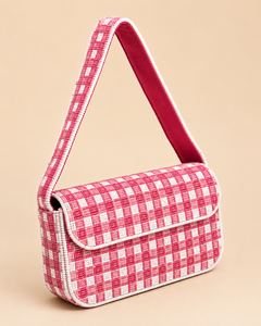Handmade Modern Checkered Glass Beaded Lightweight Durable Clutch for Plaid Womens Fashion Handbag Custom OEM ODM - Product Image 2