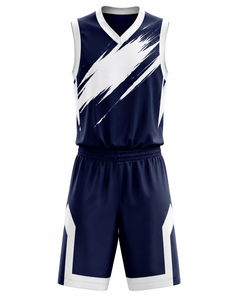 Conjunto de Uniforme de Baloncesto Sublimado Personalizado de Verano, Camiseta sin Mangas con Cuello en V, Pantalones Cortos, Unisex para Adultos, Transpirable, que Absorbe la Humedad, Color Sólido - Product Image 1