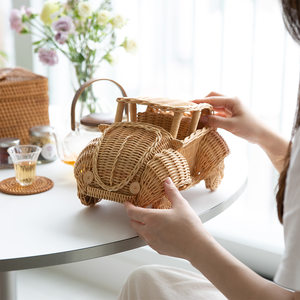 Educational toy vehicle handcrafted wooden <b>cars</b> best seller rattan weave <b>car</b> toys cheapest price - Product Image 6