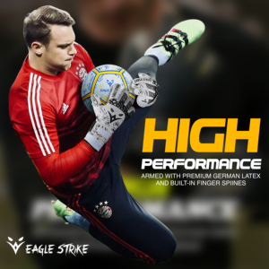 Guantes de Portero Eagle Strike, Guantes Deportivos Profesionales de Fútbol con Agarre de Látex Antideslizante y Correa de Muñeca Ajustable para Exteriores - Product Image 4