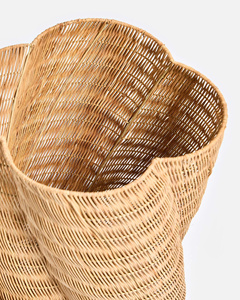 Tall Natural Rattan Storage <b>Basket</b> <b>With</b> <b>Lid</b> Rustic Style For Sundries Organization <b>Laundry</b> <b>Basket</b> Decorative Bathroom Organizer - Product Image 5