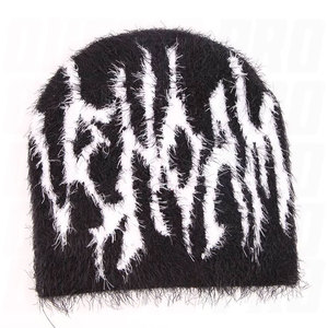 Fabricantes de Gorros Personalizados, Gorro de Mohair con Forro de Satén, Diseño Jacquard con Estampado Completo, Estilo Y2K, Invierno, con Logotipo Personalizado, Ropa Urbana - Product Image 5